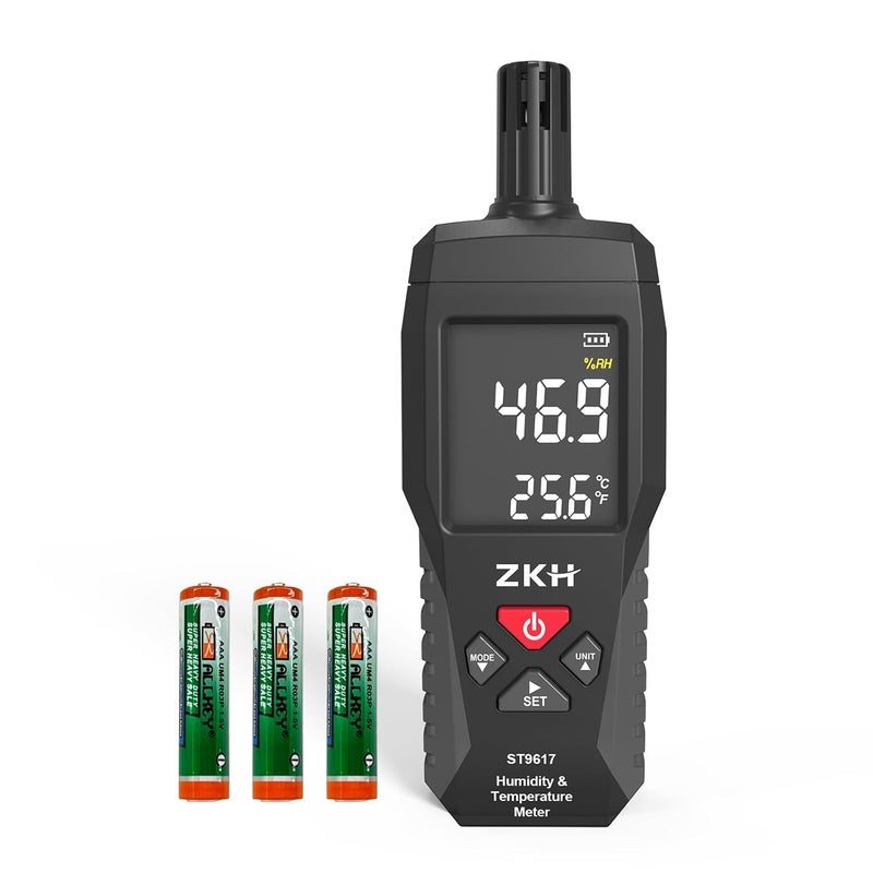 KH  Temperature Humidity Meter, Digital Thermometer Hygrometer with Alarm Function,Wet Bulb for Indoor/Outdoor MIN, MAX, LCD Screen - Image 1